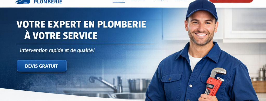 Site vitrine pour plombier : pages services, CTA, SEO local